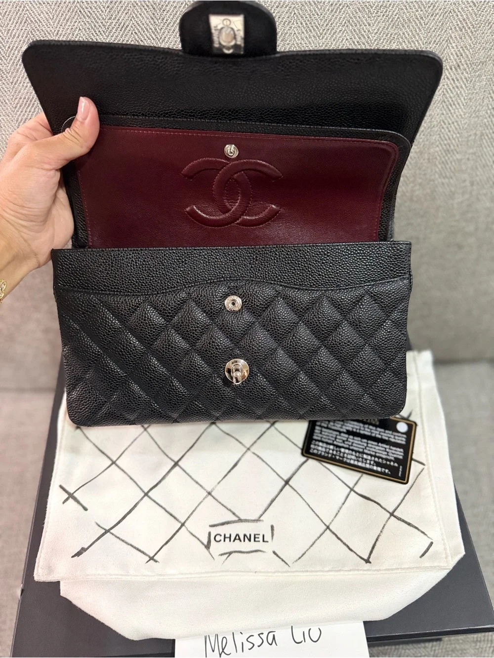CHANEL Black Medium Double Flap with SHW